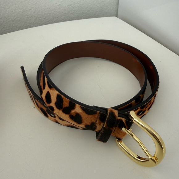 NWOT J. Crew Calf hair belt in leopard size M - Picture 3 of 4